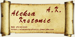 Aleksa Krstonić vizit kartica